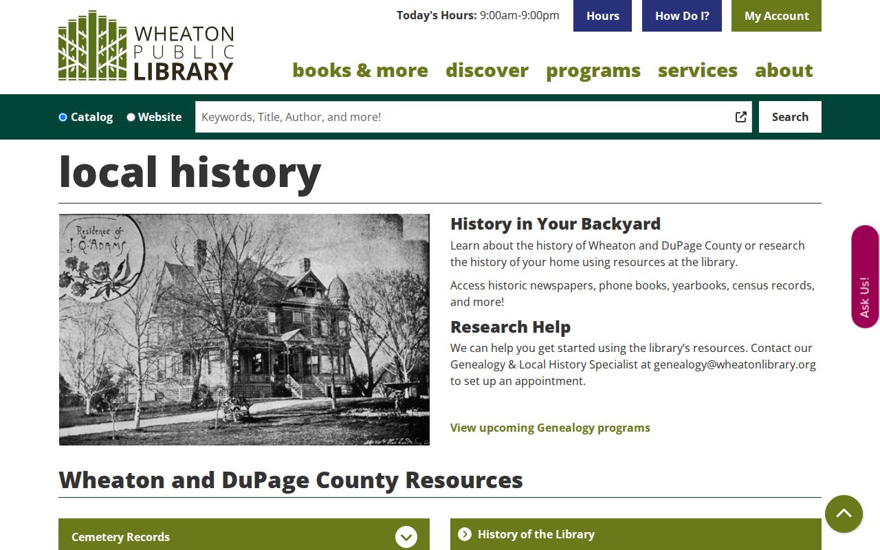 Wheaton city directory local history collections