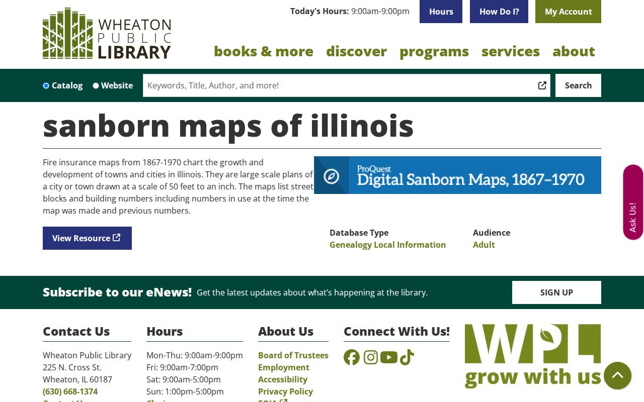 Wheaton city directory Sanborn map database
